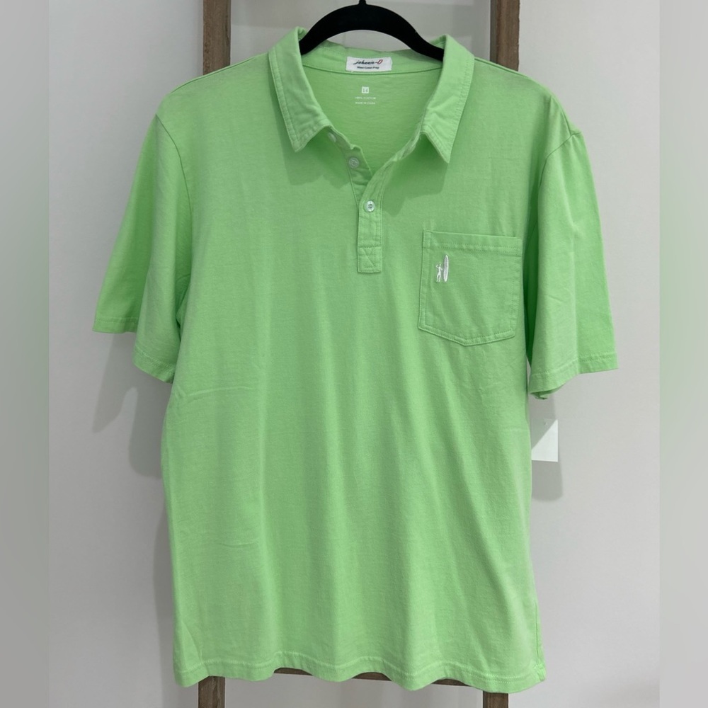 johnnie-O The Original Polo West Coast Prep Green Polo Shirt Boys Size 14
